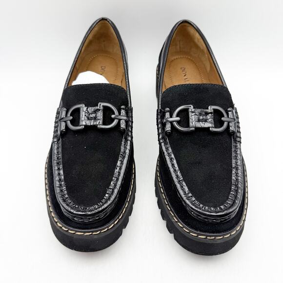 Donald Pliner Womens Helio Loafer EU 37 US 6.5M Black Calf Suede NWOB - Picture 7 of 13